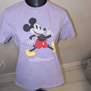 Vintage Classic Mickey Mouse Lavender T Shirt Top Womens Size M